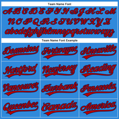 Custom Electric Blue Red-Navy Authentic Baseball Jersey - Sky-Custom