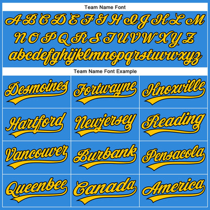 Custom Electric Blue Yellow-Black Authentic Baseball Jersey - Sky-Custom