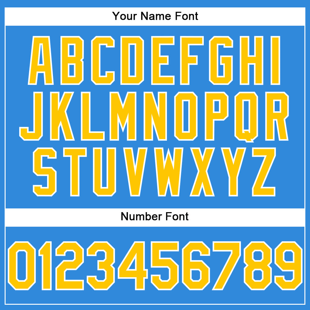 Custom Electric Blue Yellow-White Authentic Baseball Jersey - Sky-Custom