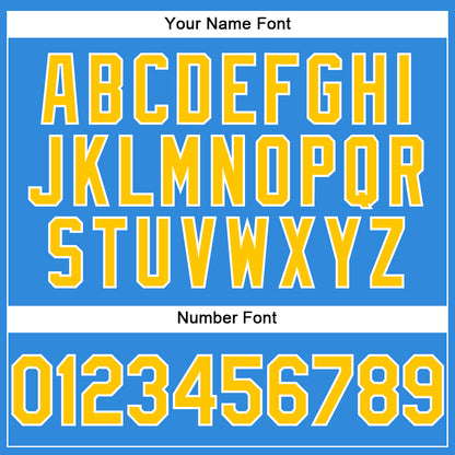 Custom Electric Blue Yellow-White Authentic Baseball Jersey - Sky-Custom