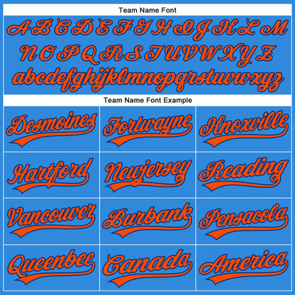 Custom Electric Blue Orange-Royal Authentic Baseball Jersey - Sky-Custom