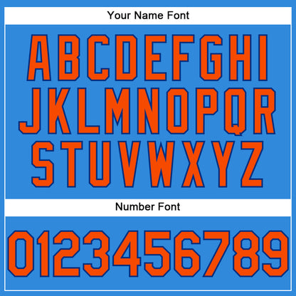 Custom Electric Blue Orange-Royal Authentic Baseball Jersey - Sky-Custom