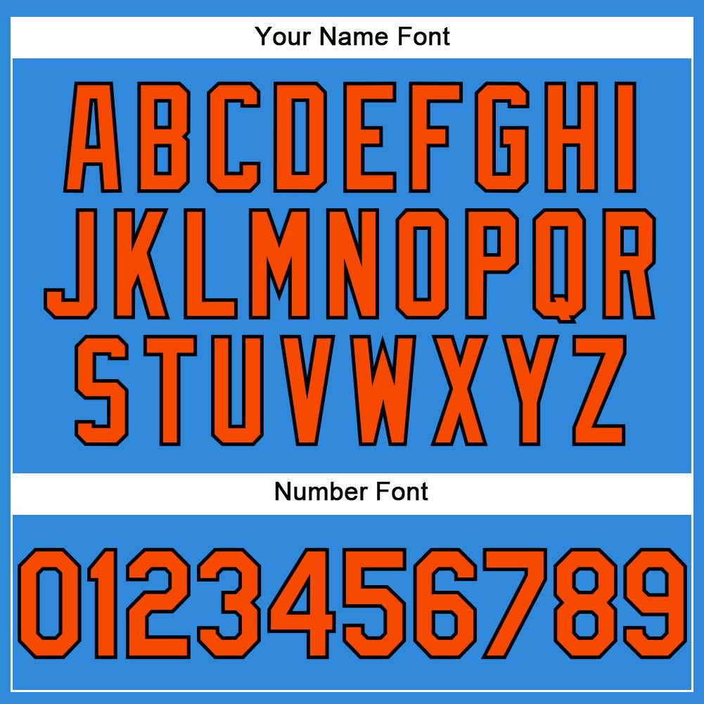 Custom Electric Blue Orange-Black Authentic Baseball Jersey - Sky-Custom