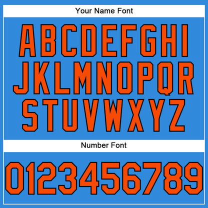 Custom Electric Blue Orange-Black Authentic Baseball Jersey - Sky-Custom