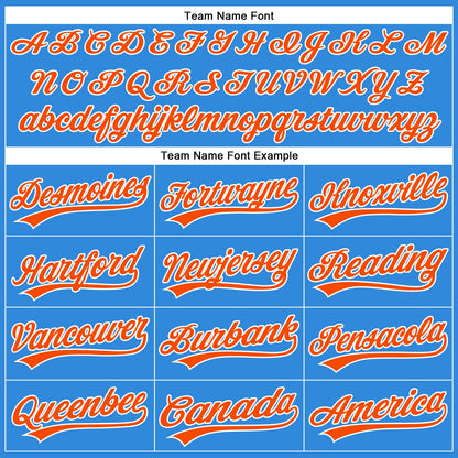 Custom Electric Blue Orange-White Authentic Baseball Jersey - Sky-Custom