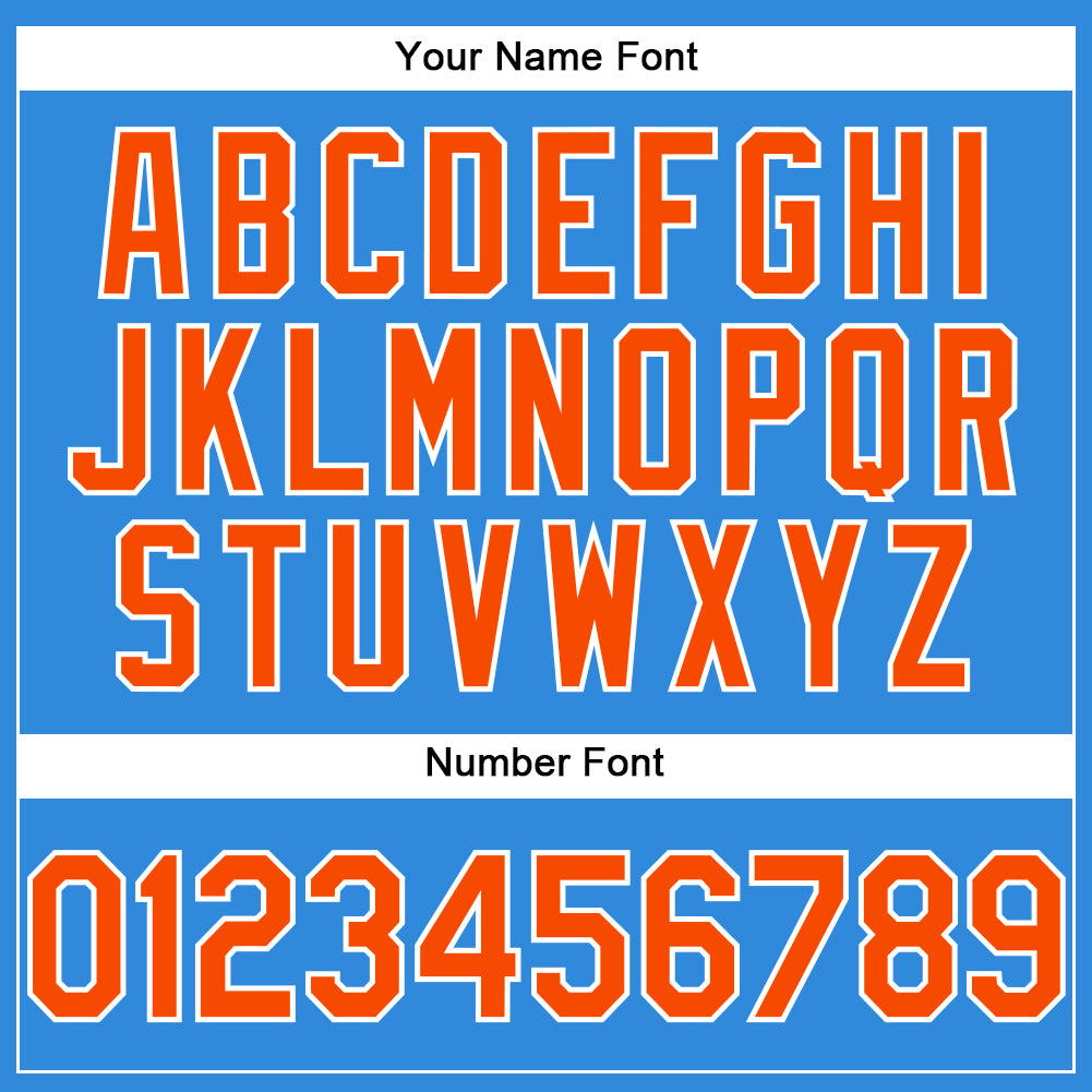 Custom Electric Blue Orange-White Authentic Baseball Jersey - Sky-Custom