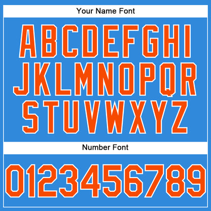 Custom Electric Blue Orange-White Authentic Baseball Jersey - Sky-Custom