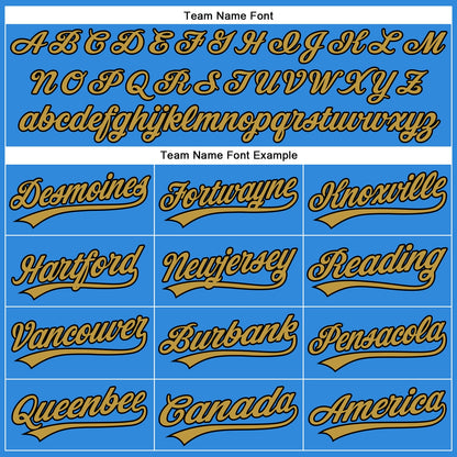 Custom Electric Blue Old Gold-Black Authentic Baseball Jersey - Sky-Custom