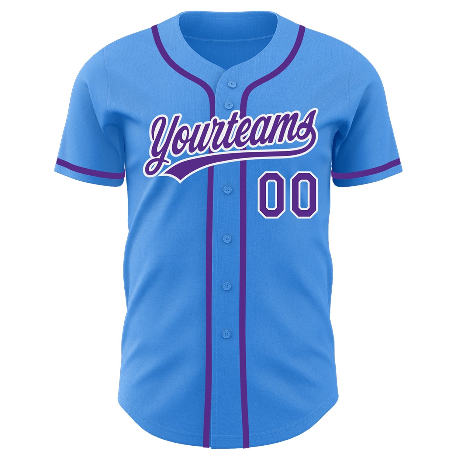 Custom Electric Blue Purple-White Authentic Baseball Jersey - Sky-Custom