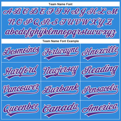 Custom Electric Blue Purple-White Authentic Baseball Jersey - Sky-Custom