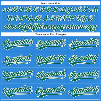Custom Electric Blue Kelly Green-White Authentic Baseball Jersey - Sky-Custom