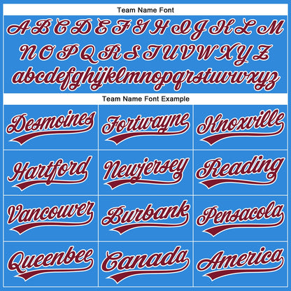Custom Electric Blue Crimson-White Authentic Baseball Jersey - Sky-Custom