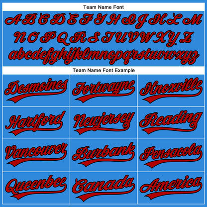 Custom Electric Blue Red-Black Authentic Baseball Jersey - Sky-Custom