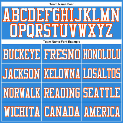 Custom Powder Blue White-Orange Mesh Authentic Football Jersey - Sky-Custom