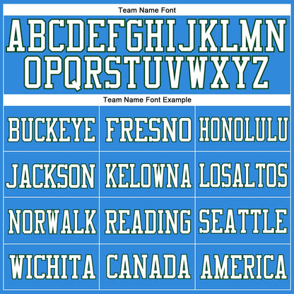 Custom Powder Blue White-Green Mesh Authentic Football Jersey - Sky-Custom