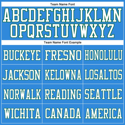 Custom Powder Blue White-Kelly Green Mesh Authentic Football Jersey - Sky-Custom