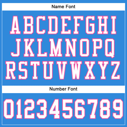 Custom Powder Blue White-Pink Mesh Authentic Football Jersey - Sky-Custom