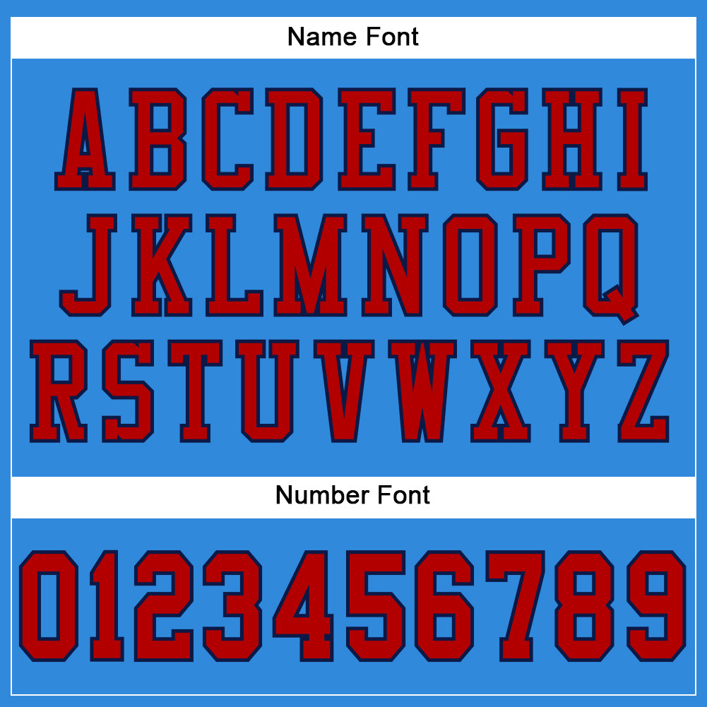 Custom Powder Blue Red-Navy Mesh Authentic Football Jersey - Sky-Custom