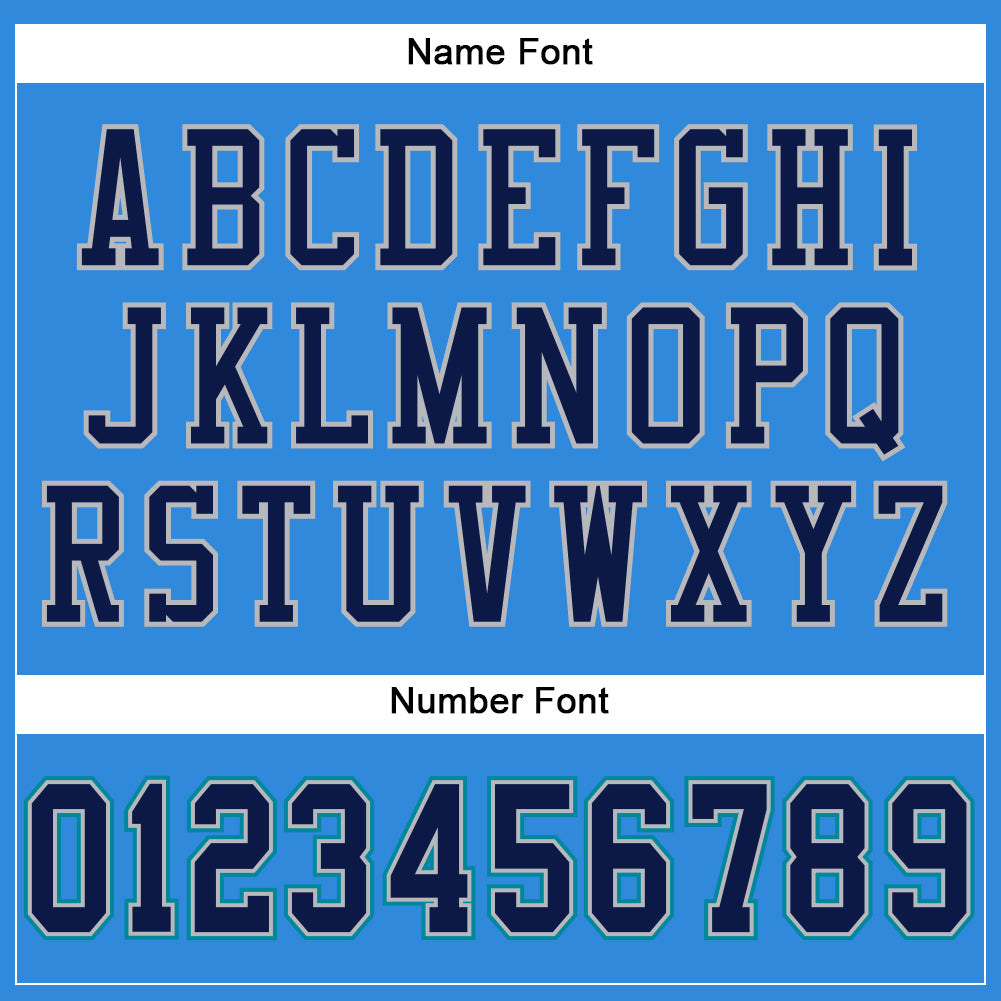 Custom Powder Blue Navy Gray-Teal Mesh Authentic Football Jersey - Sky-Custom