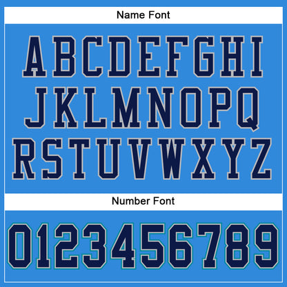 Custom Powder Blue Navy Gray-Teal Mesh Authentic Football Jersey - Sky-Custom