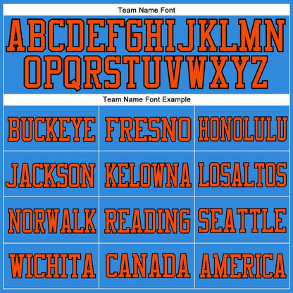 Custom Powder Blue Orange-Black Mesh Authentic Football Jersey - Sky-Custom