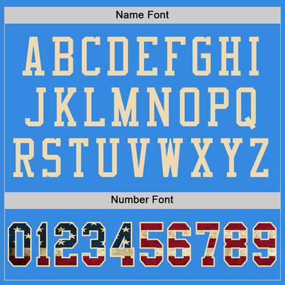 Custom Powder Blue Vintage USA Flag-City Cream Mesh Authentic Football Jersey - Sky-Custom