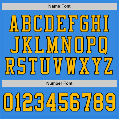 Custom Powder Blue Gold-Black Mesh Authentic Football Jersey - Sky-Custom