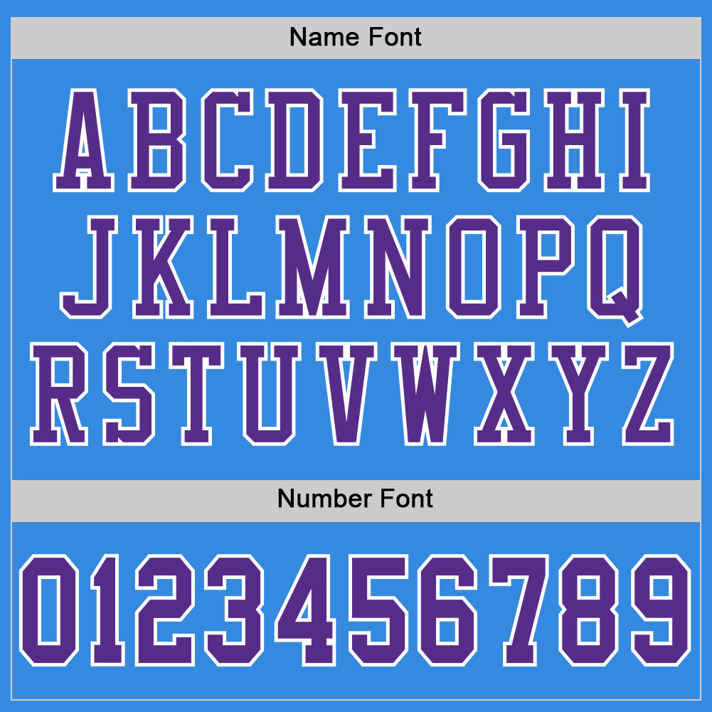 Custom Powder Blue Purple-White Mesh Authentic Football Jersey - Sky-Custom