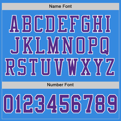 Custom Powder Blue Purple-White Mesh Authentic Football Jersey - Sky-Custom