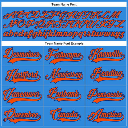 Custom Powder Blue Orange-Royal Hockey Lace Neck Jersey - Sky-Custom