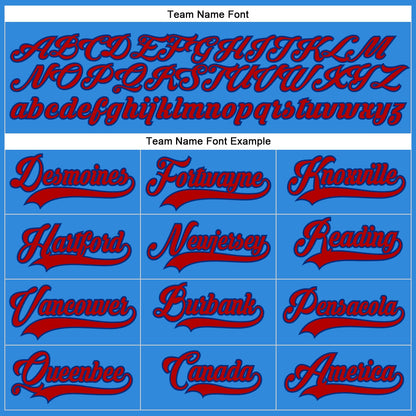 Custom Powder Blue Red-Royal Hockey Lace Neck Jersey - Sky-Custom