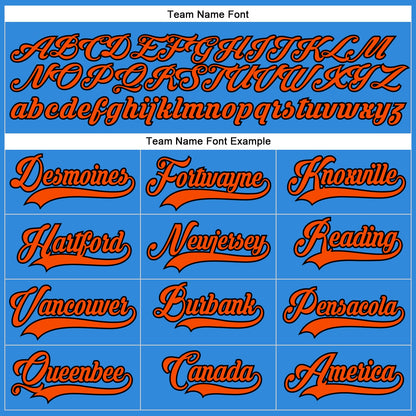 Custom Powder Blue Orange-Black Hockey Lace Neck Jersey - Sky-Custom