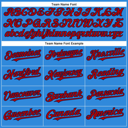 Custom Electric Blue Red-Navy Authentic Baseball Jersey - Sky-Custom