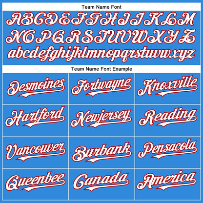 Custom Electric Blue White-Red Authentic Baseball Jersey - Sky-Custom