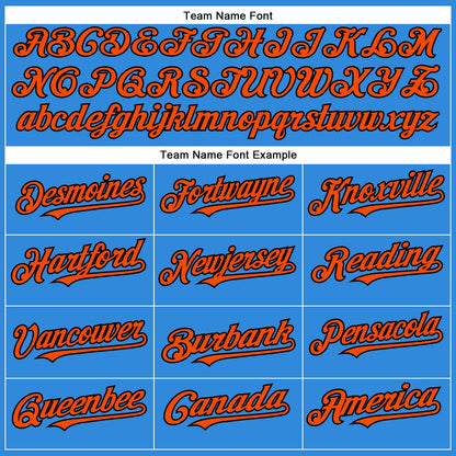 Custom Electric Blue Orange-Black Authentic Baseball Jersey - Sky-Custom