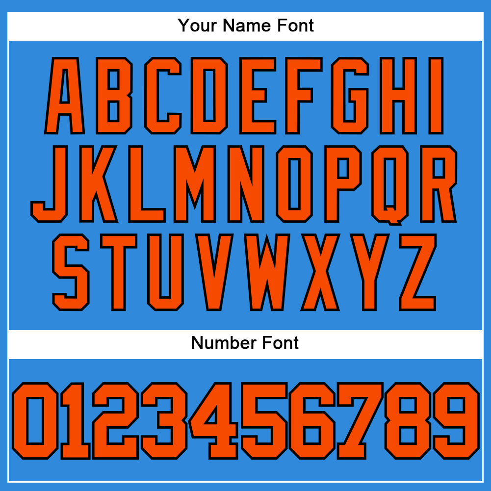 Custom Electric Blue Orange-Black Authentic Baseball Jersey - Sky-Custom