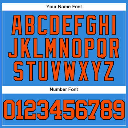 Custom Electric Blue Orange-Black Authentic Baseball Jersey - Sky-Custom