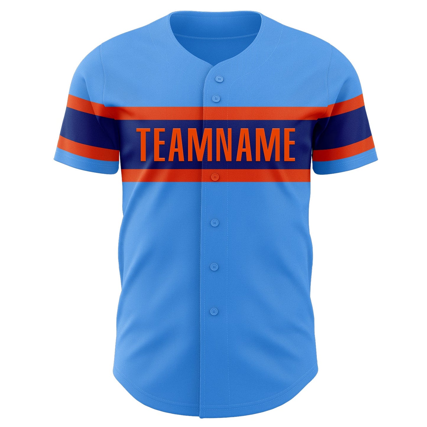 Custom Electric Blue Orange-Royal Authentic Baseball Jersey - Sky-Custom