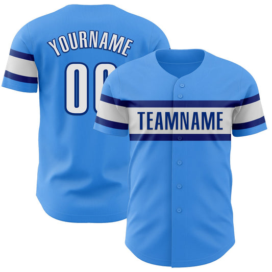 Custom Electric Blue White-Royal Authentic Baseball Jersey - Sky-Custom