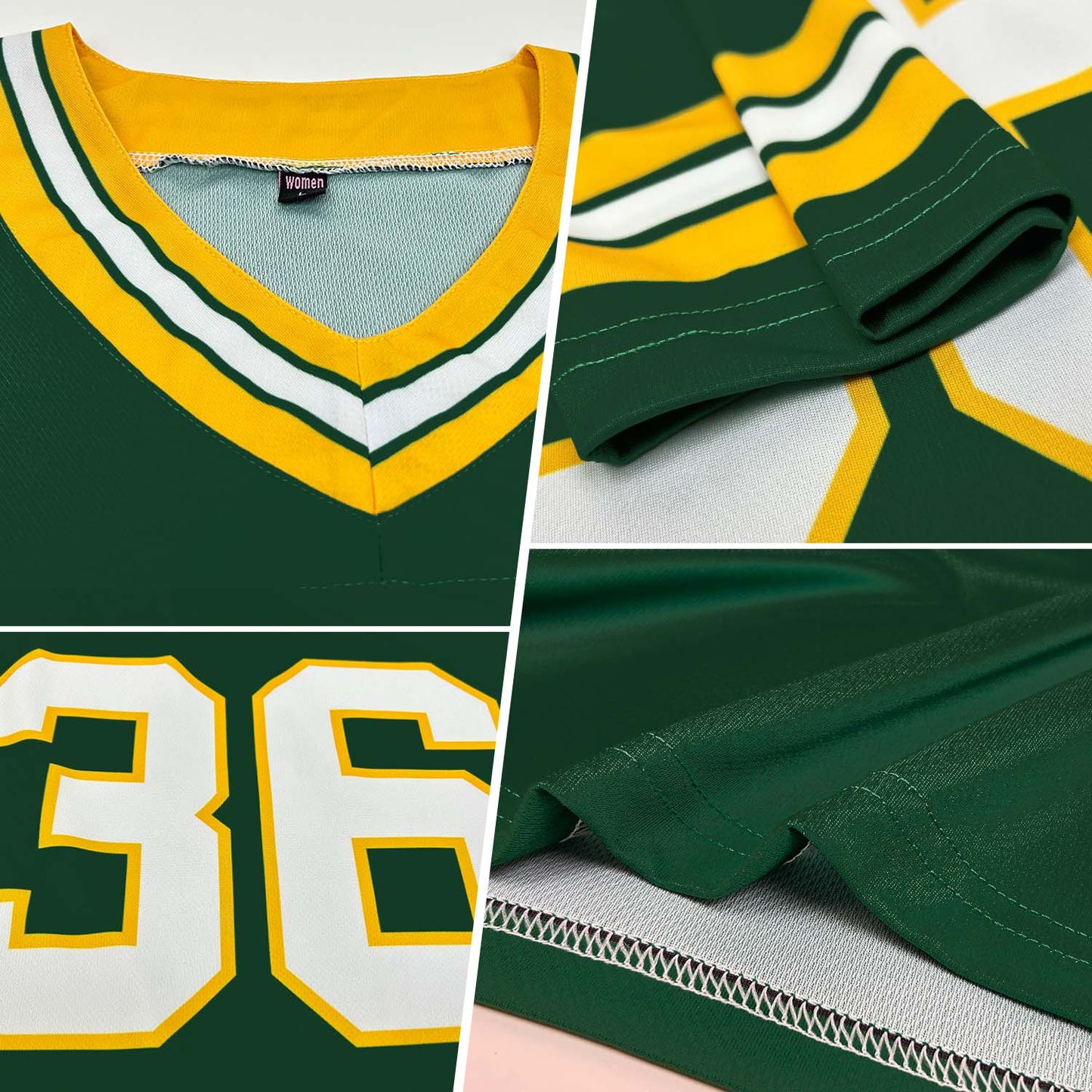Custom Green White-Gold Mesh Authentic Football Jersey - Sky-Custom