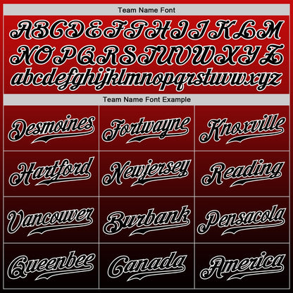 Custom Red Black-White Authentic Fade Fashion Baseball Jersey - Sky-Custom
