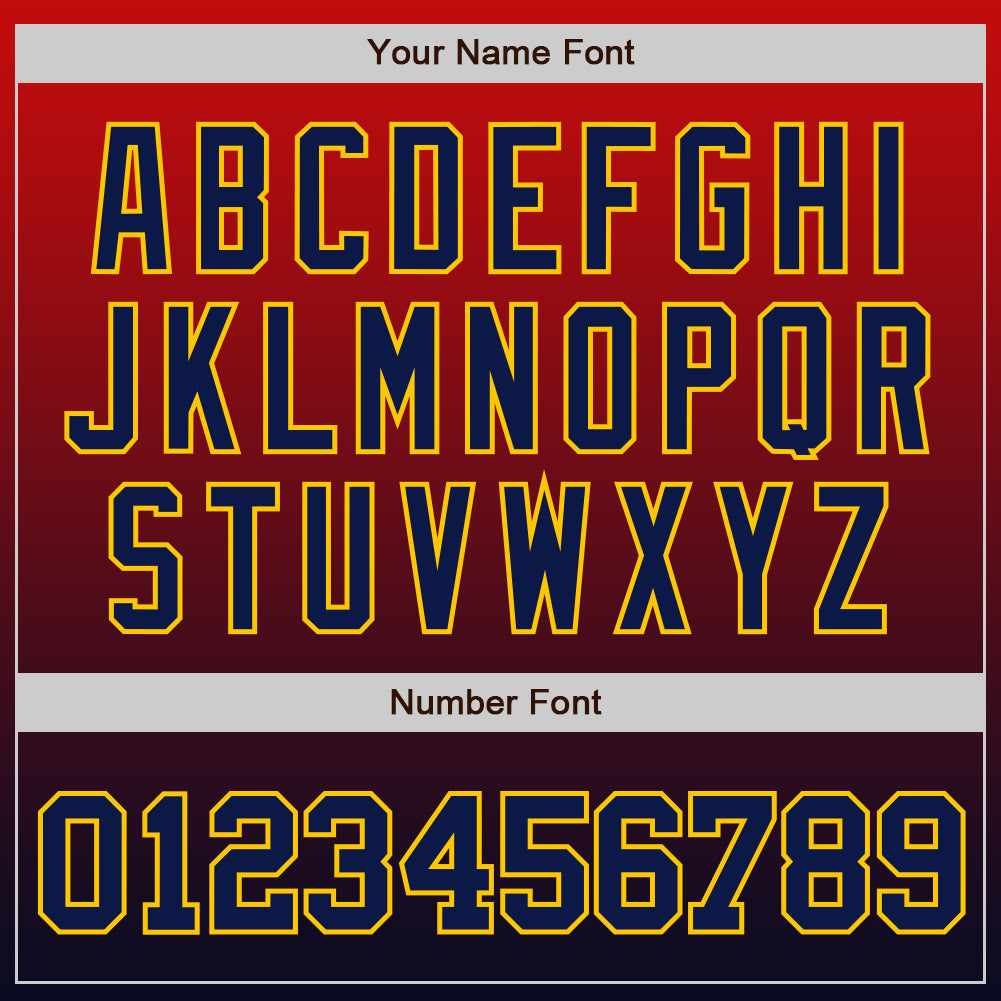 Custom Red Navy-Gold Authentic Fade Fashion Baseball Jersey - Sky-Custom