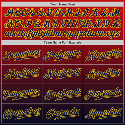 Custom Red Navy-Gold Authentic Fade Fashion Baseball Jersey - Sky-Custom