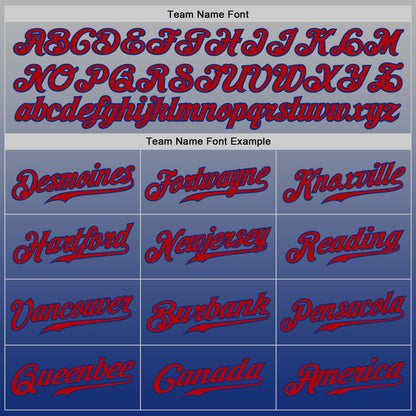 Custom Gray Red-Royal Authentic Fade Fashion Baseball Jersey - Sky-Custom