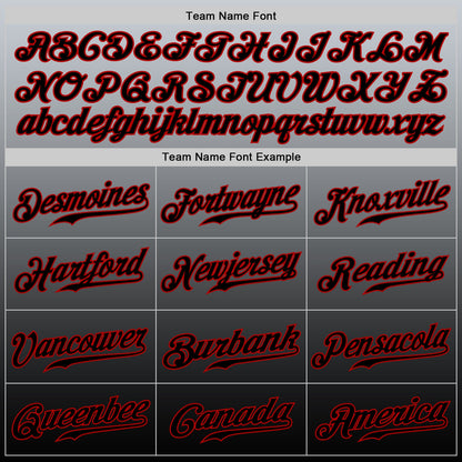 Custom Gray Black-Red Authentic Fade Fashion Baseball Jersey - Sky-Custom