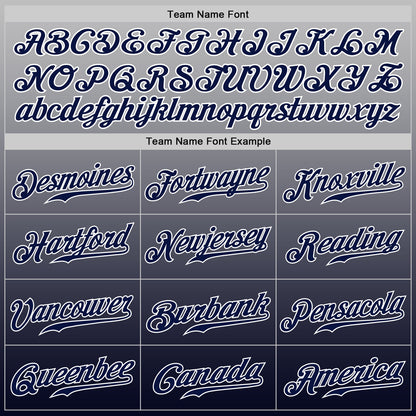 Custom Gray Navy-White Authentic Fade Fashion Baseball Jersey - Sky-Custom