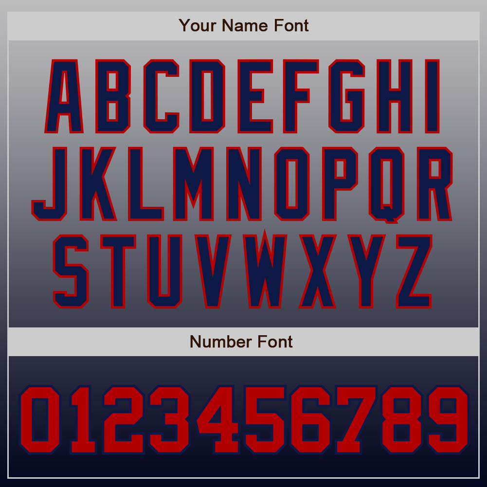 Custom Gray Red-Navy Authentic Fade Fashion Baseball Jersey - Sky-Custom