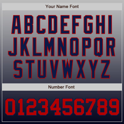 Custom Gray Red-Navy Authentic Fade Fashion Baseball Jersey - Sky-Custom