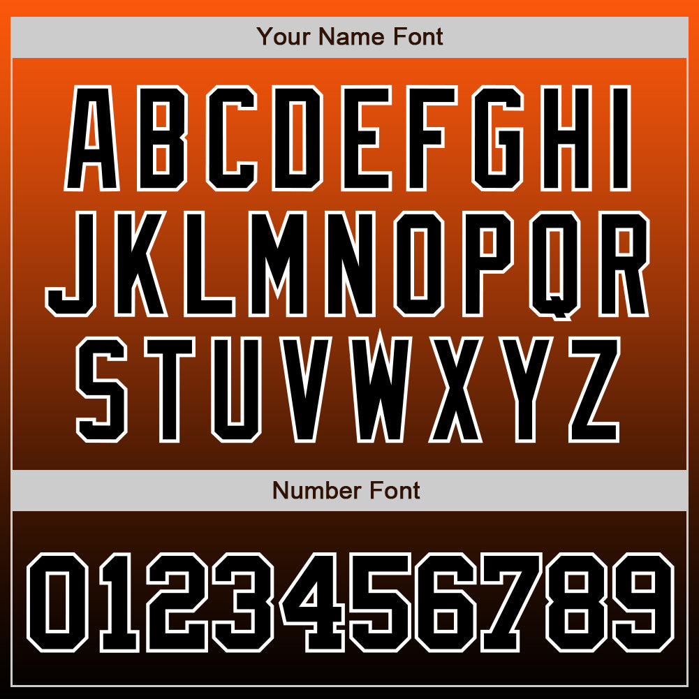 Custom Orange Black-White Authentic Fade Fashion Baseball Jersey - Sky-Custom