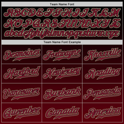 Custom Black Crimson-Cream Authentic Fade Fashion Baseball Jersey - Sky-Custom